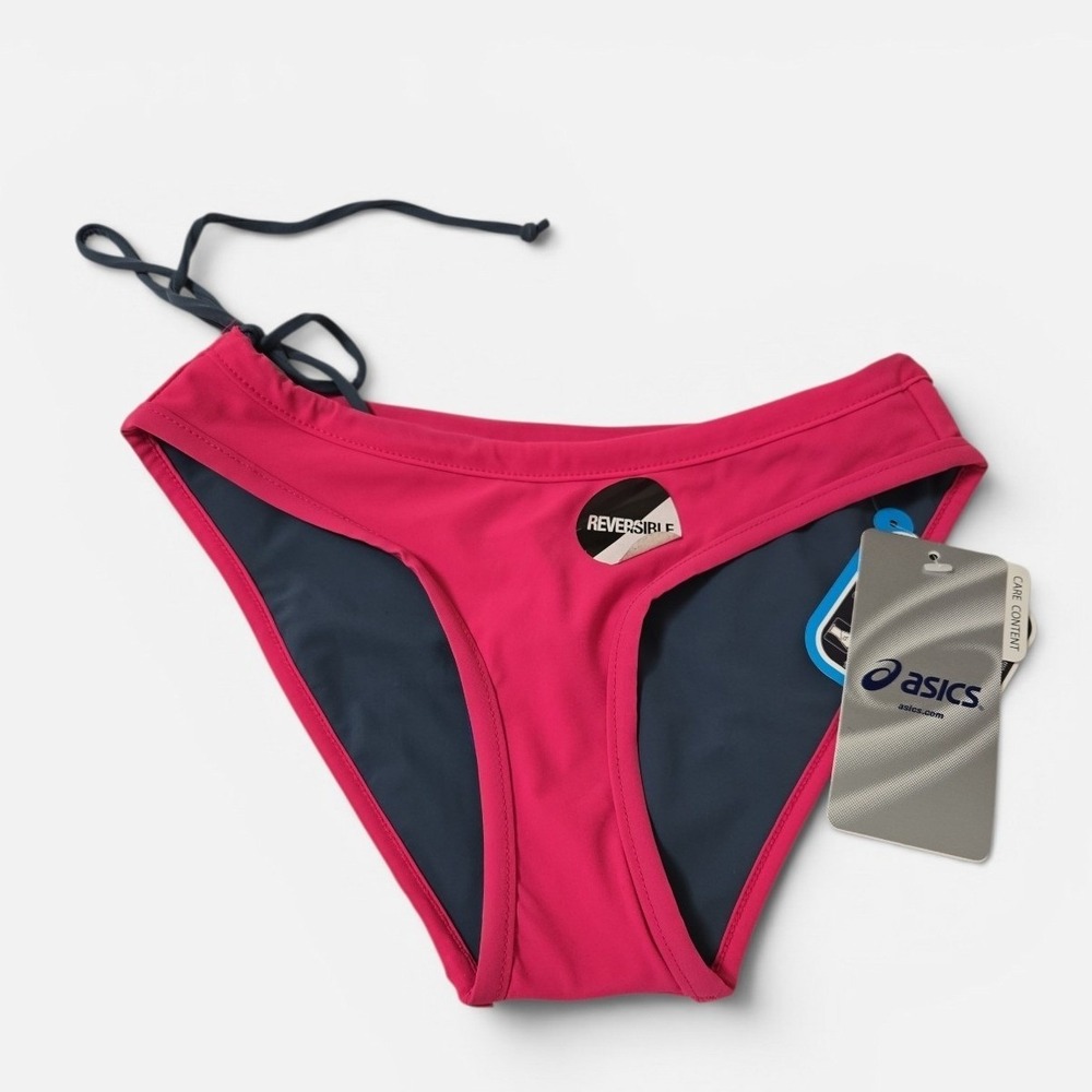 Asics Kaitlyn Reversible Bikini Bottom Pink Grey BV2156 XS NWT Quick Dry Summer